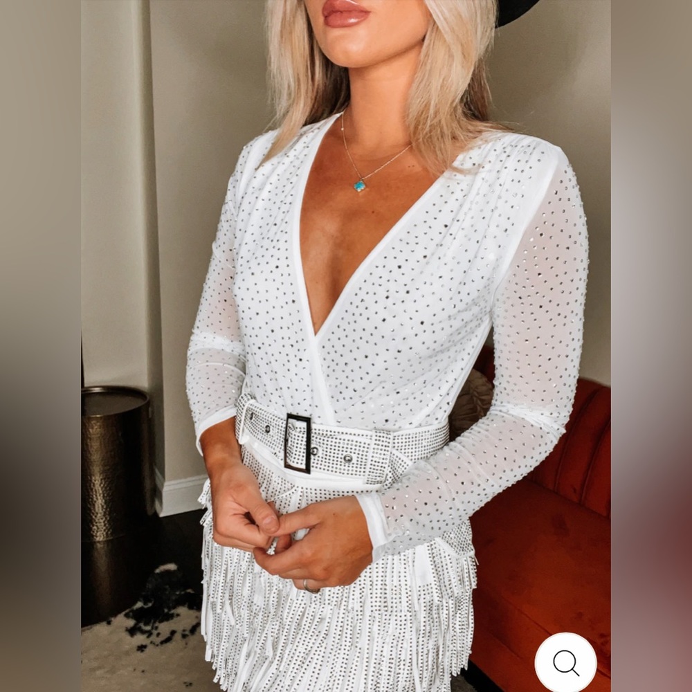 White Studded Bodysuit